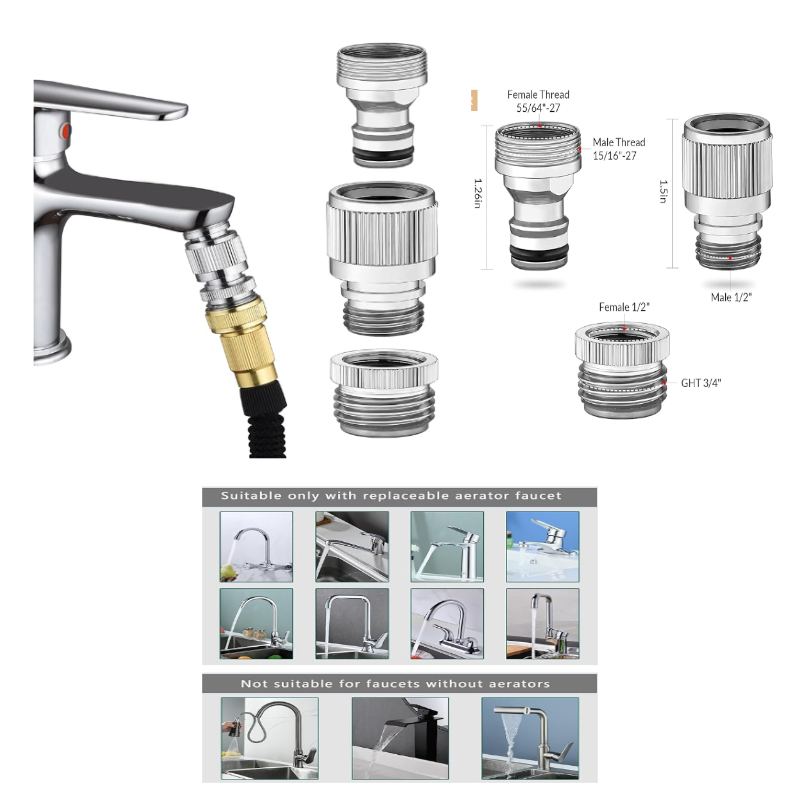 Smart Garden Tap - Connettore rapido per rubinetto lavello, adattatore