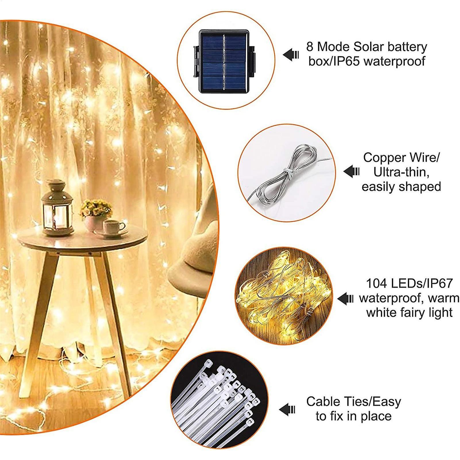 Smart Garden Light - Luci a stringa solari per ombrellone,